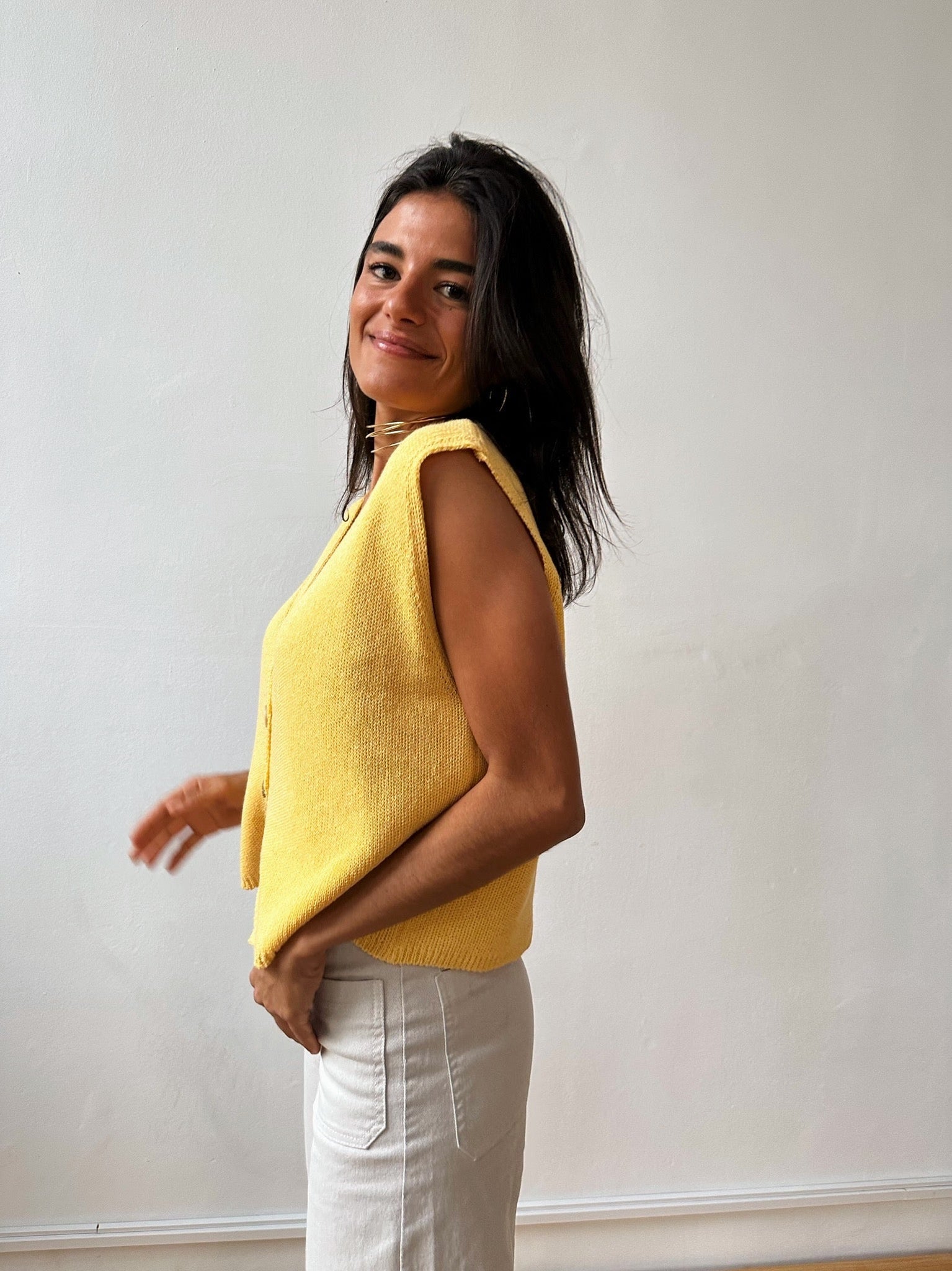 Gilet in cotone giallo Rous