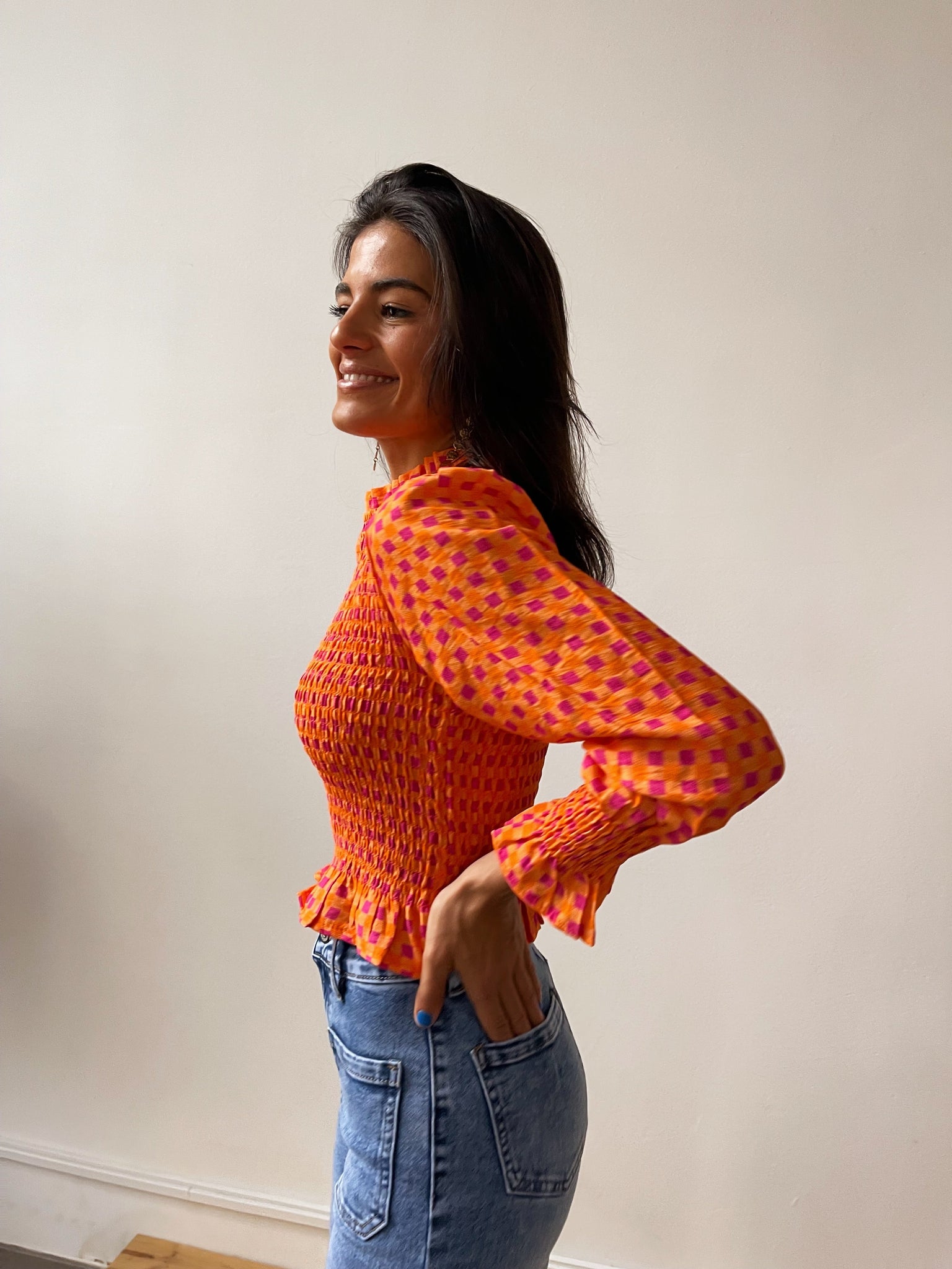 Blusa arancione Chia