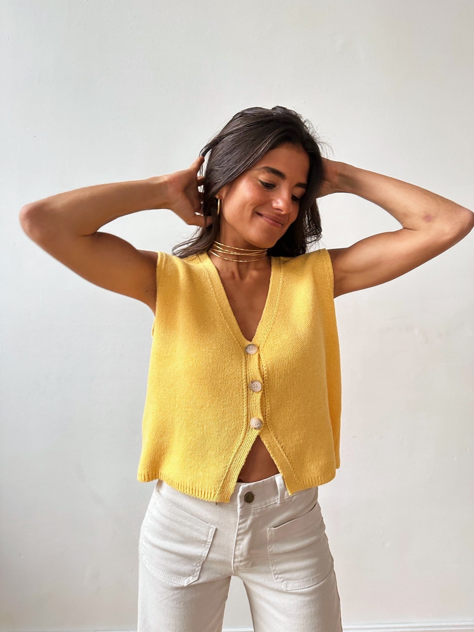 Gilet in cotone giallo Rous
