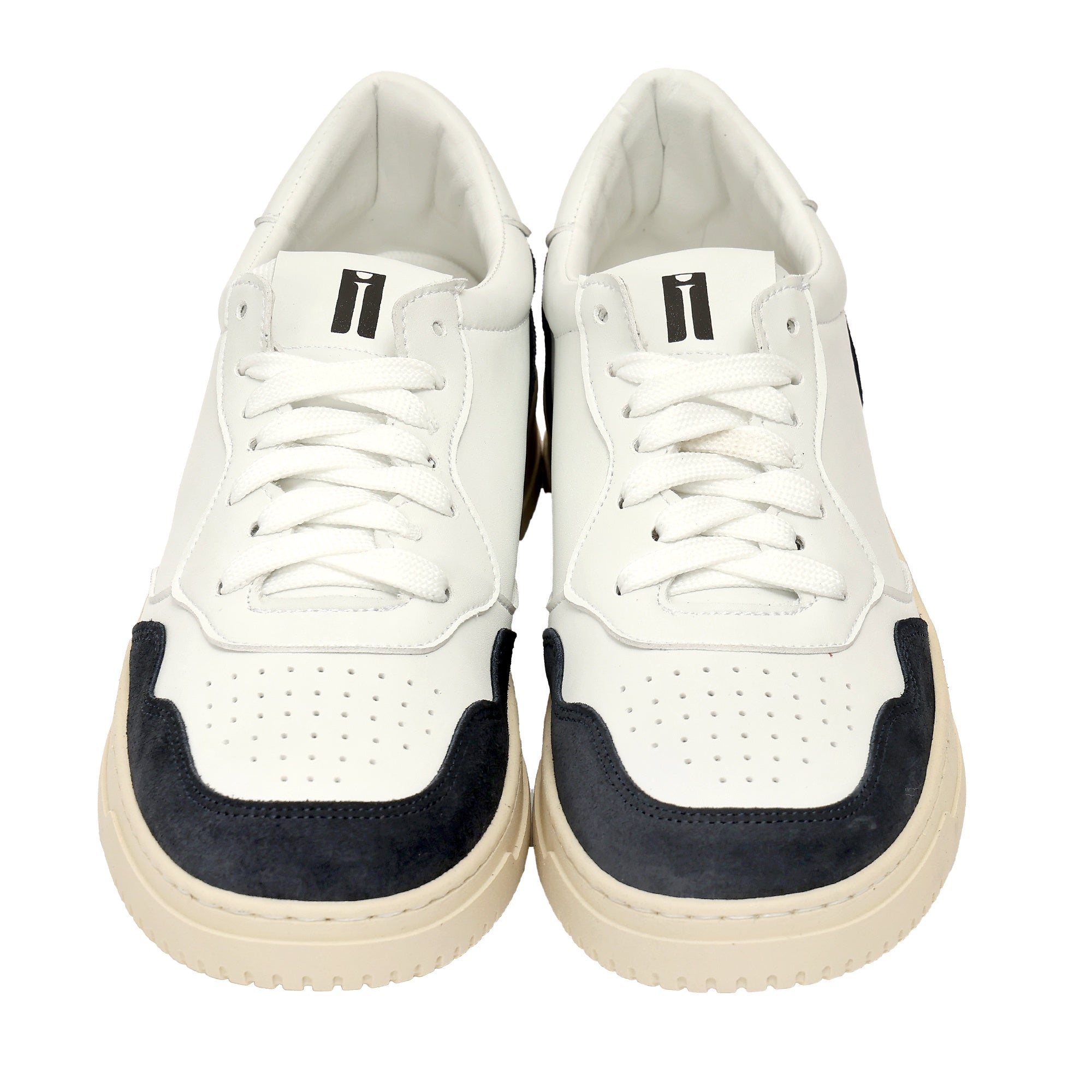 Sneakers in pelle con inserti in camoscio Blu