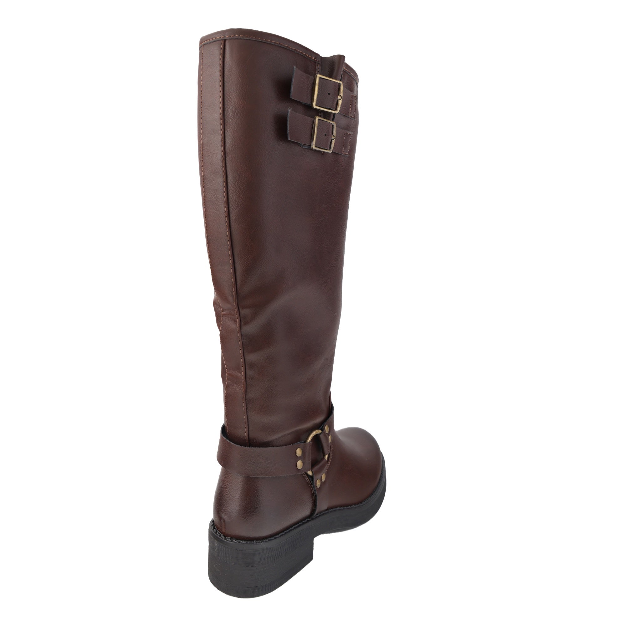 Stivali in simil pelle con fibbiette Marrone