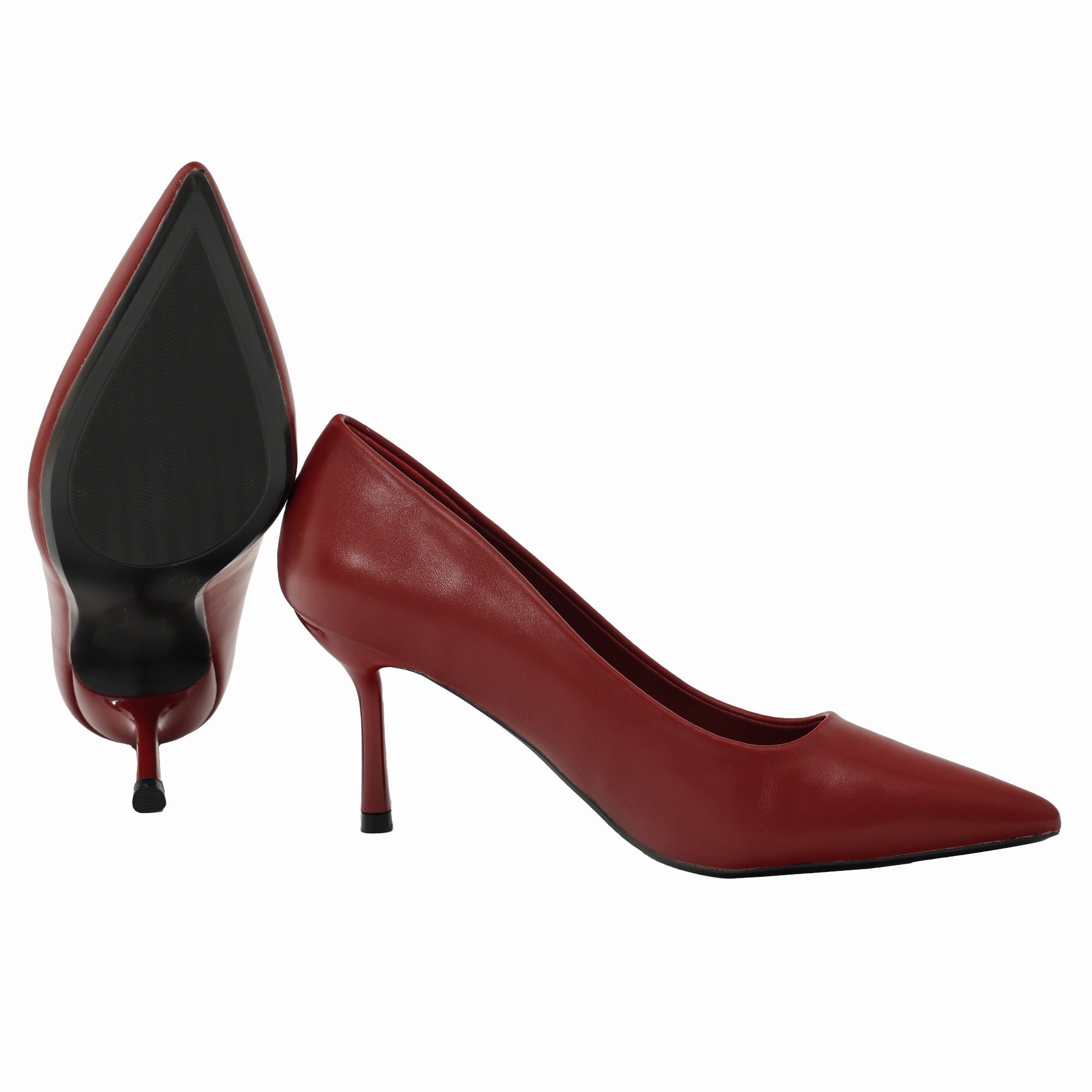 Decolletè in simil pelle Bordeaux