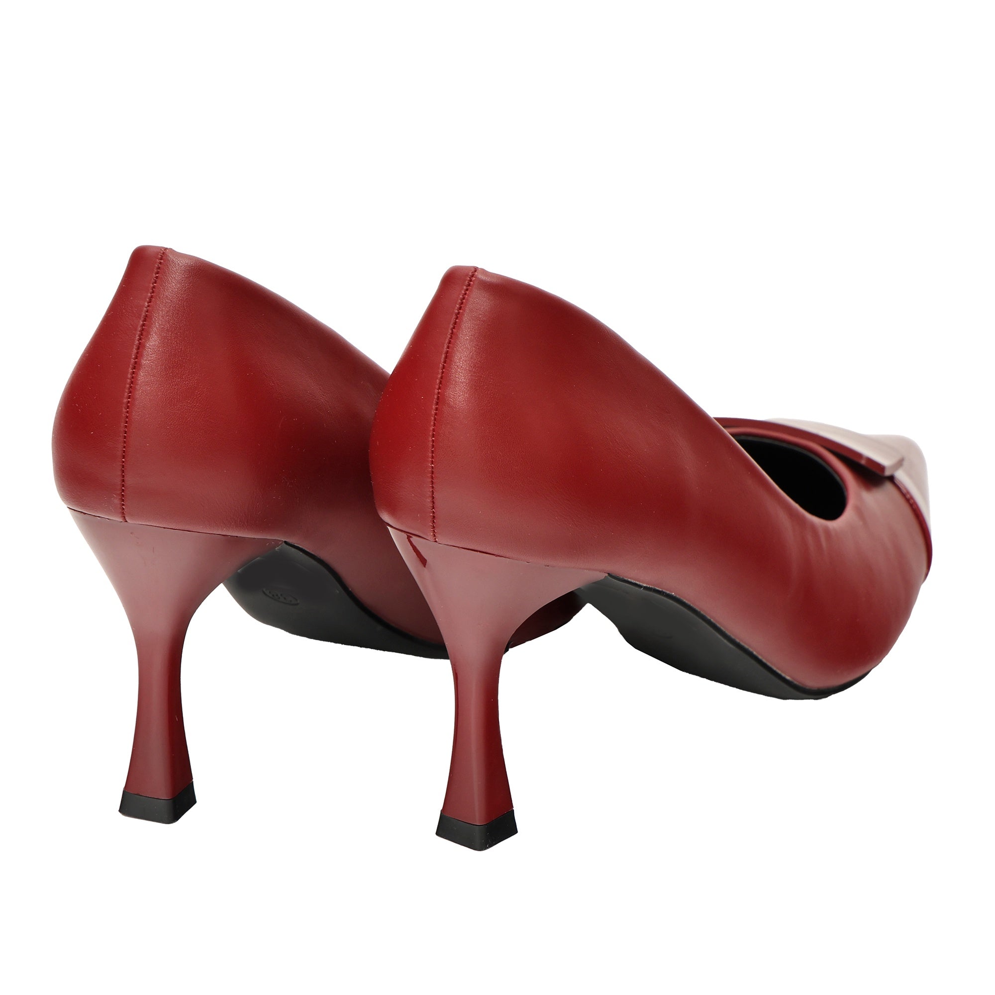 Decolletè in simil pelle con applicazione Rosso