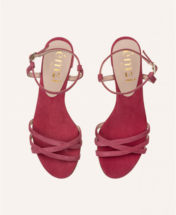 Sandales rose avec bride et petit talon | Kiki Berry | ÉMZI PARIS