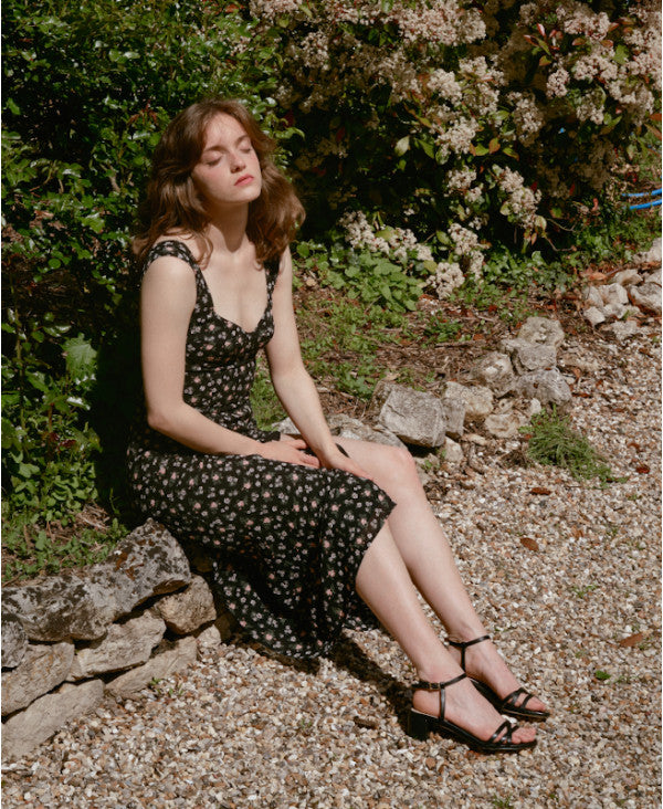 Sandales classiques noires à bride | Kiki Black | ÉMZI PARIS