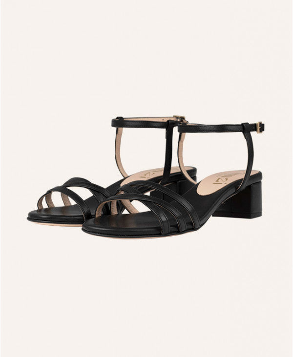 Sandales classiques noires à bride | Kiki Black | ÉMZI PARIS