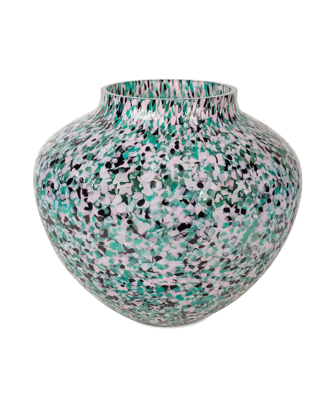 Black & Pink & Green Olla Vase Large