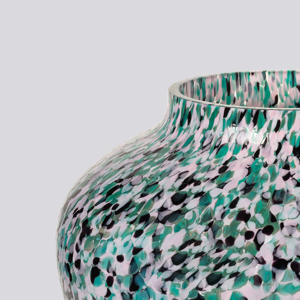 Black & Pink & Green Olla Vase Large