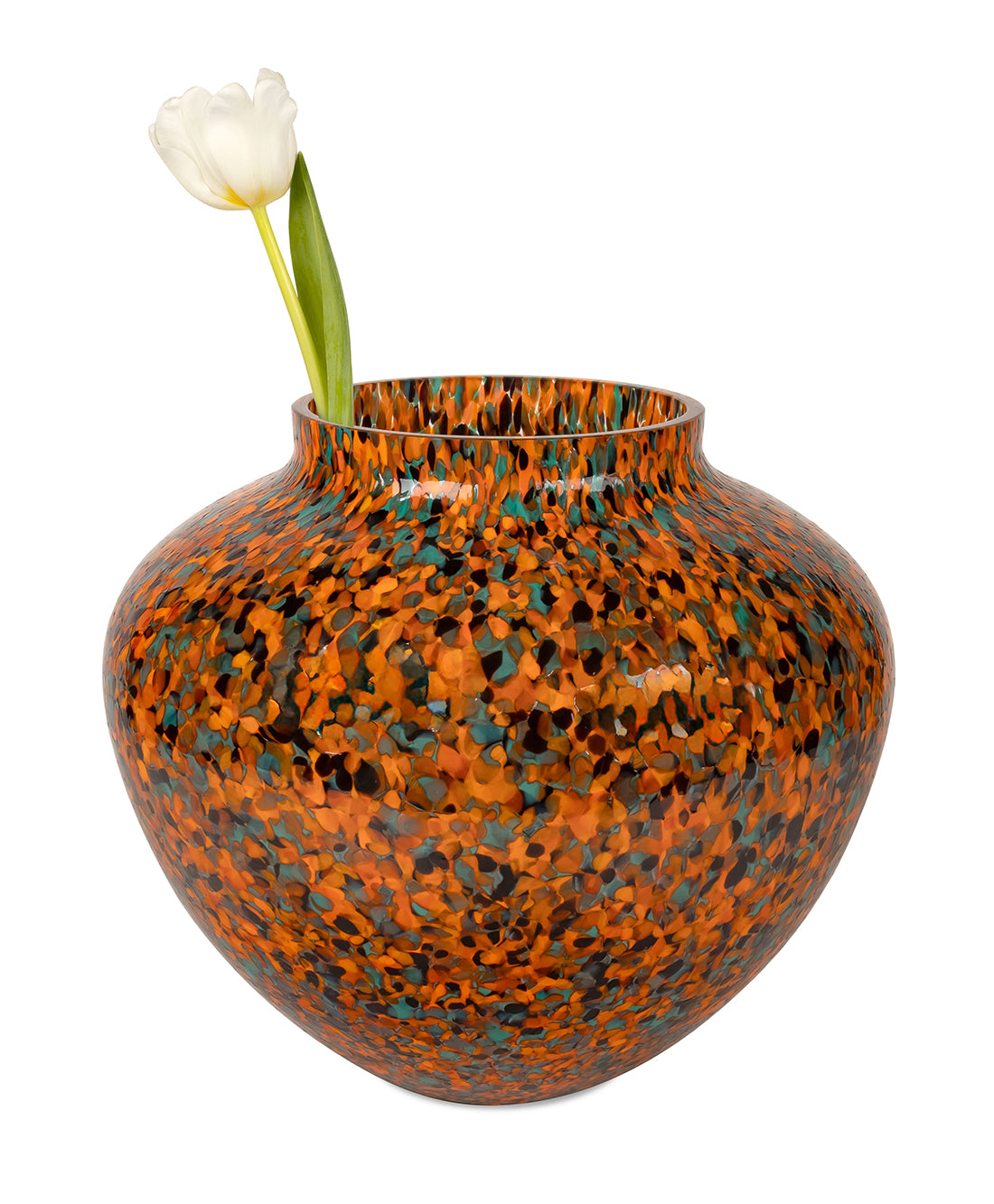 Vaso Olla grande nero, arancione e verde