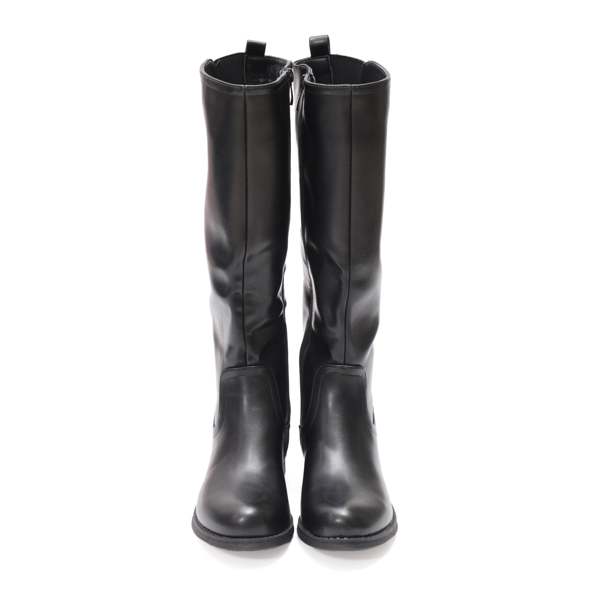 Stivale in simil pelle con elastico laterale Nero