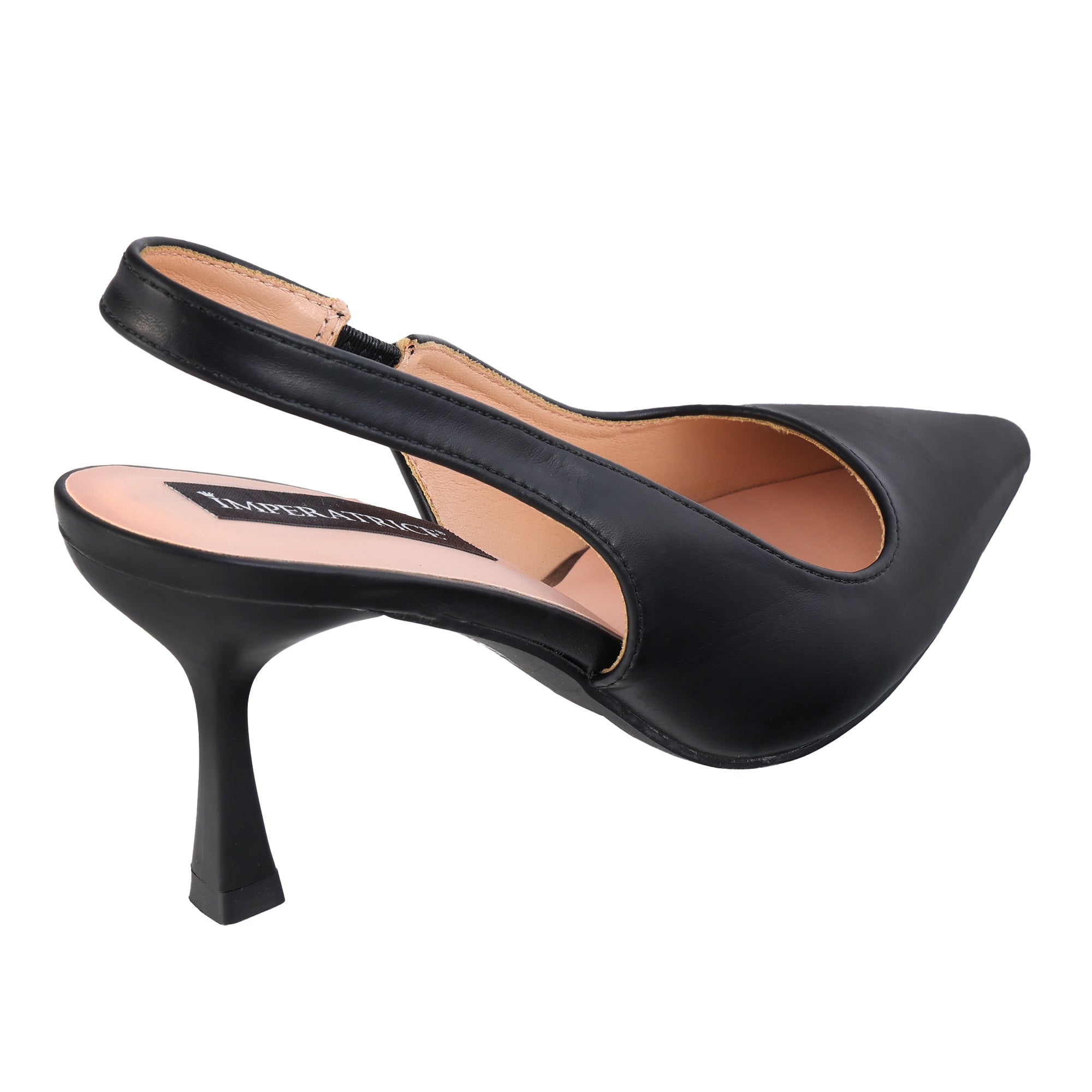 Decolletè in simil pelle tacco 7 cm Nero