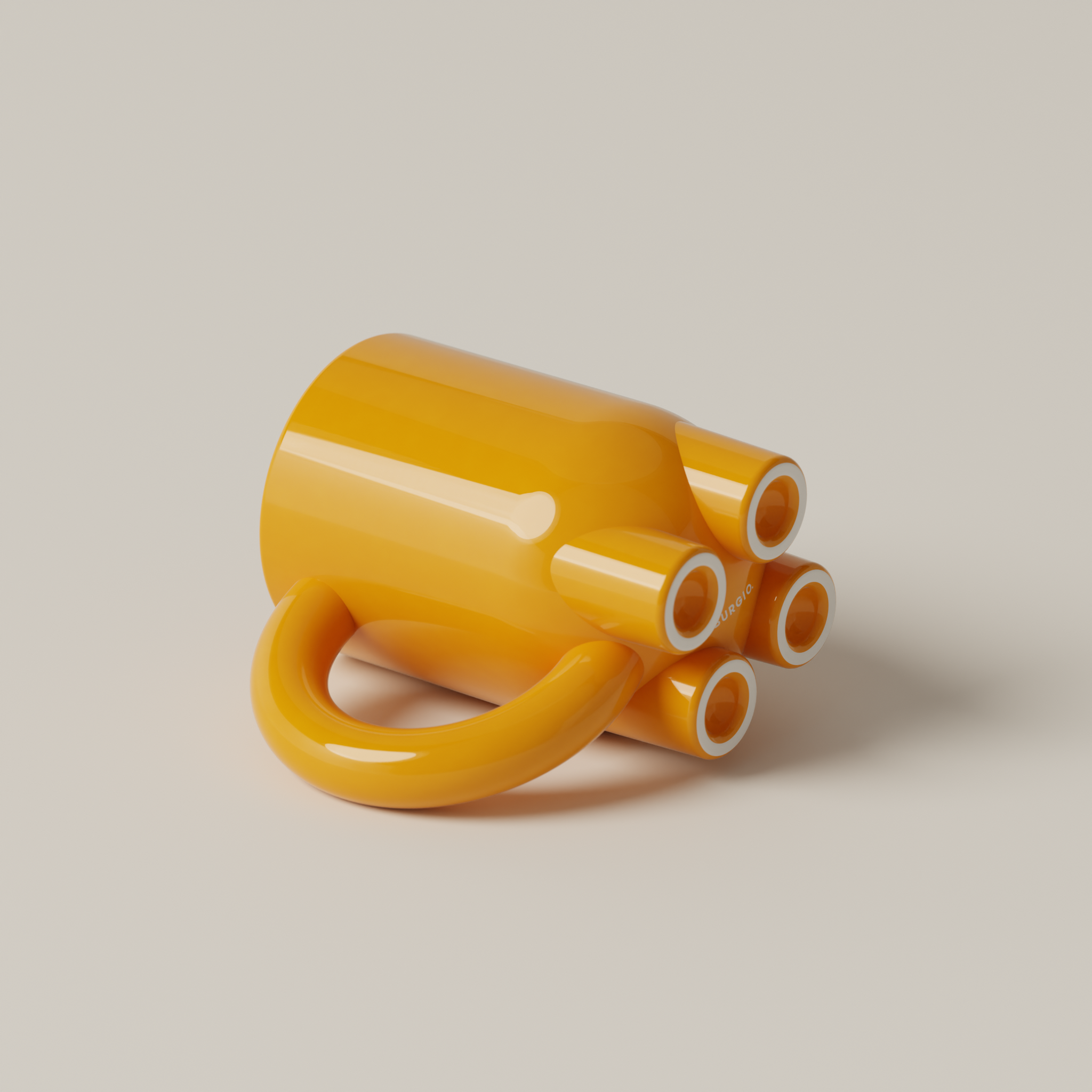 MUG WITH BIG HANDLE - MANGO