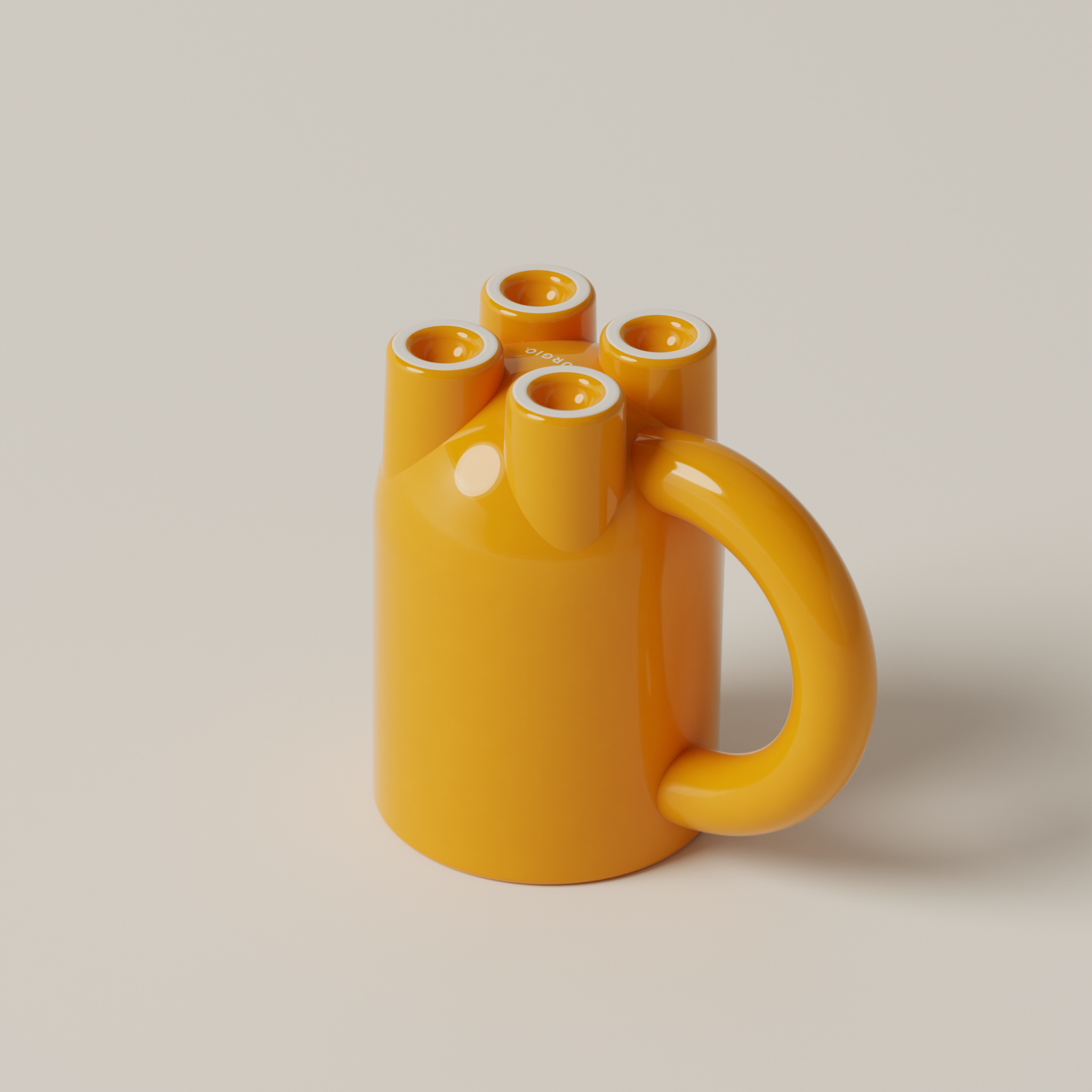 MUG WITH BIG HANDLE - MANGO
