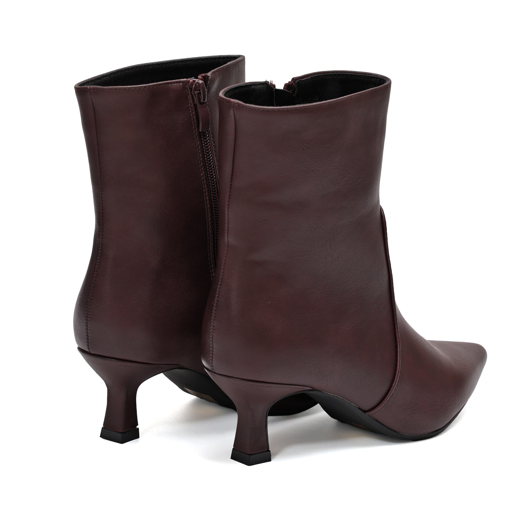 Stivaletto in simil pelle con tacco Bordeaux