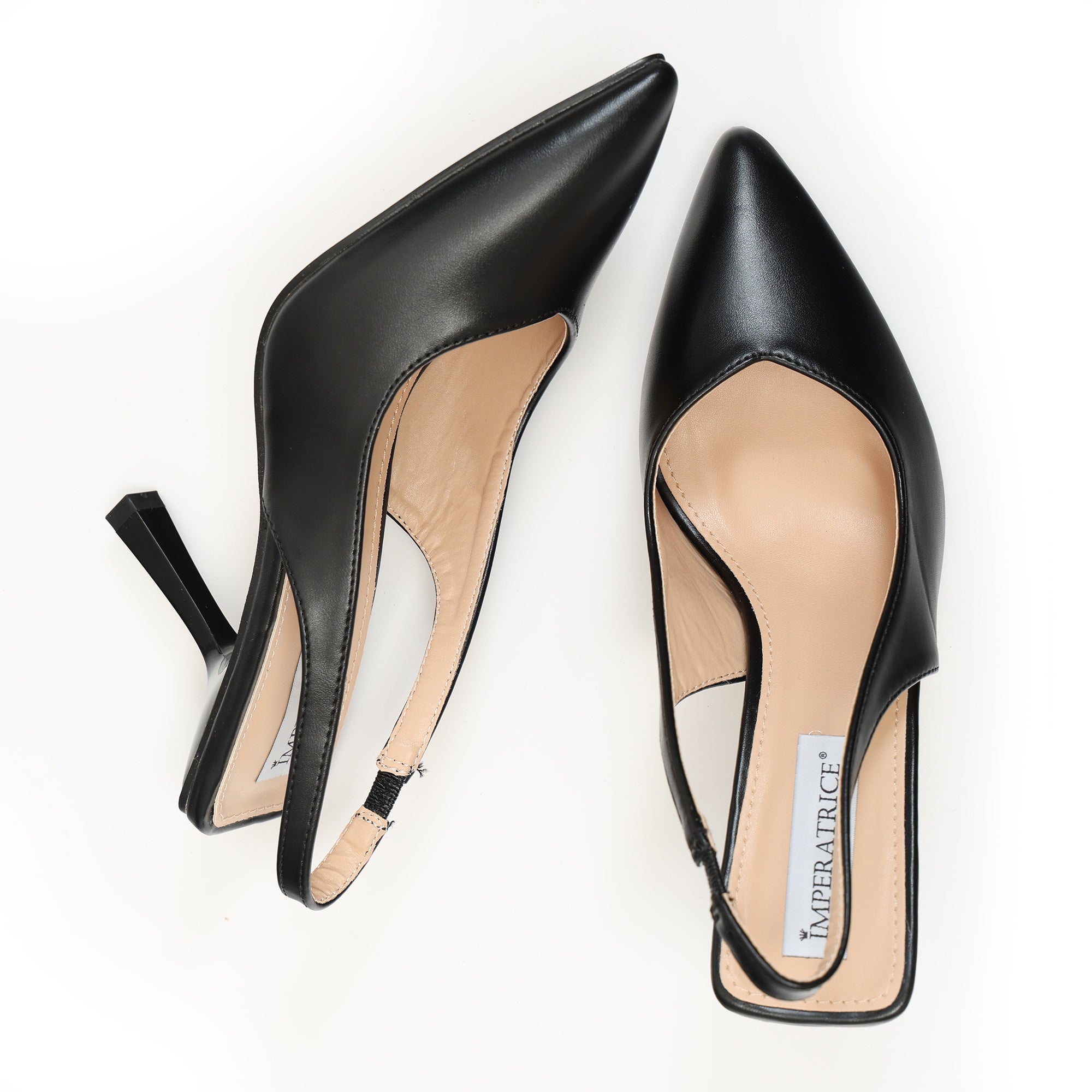 Dècolletè slingback in simil pelle Nero