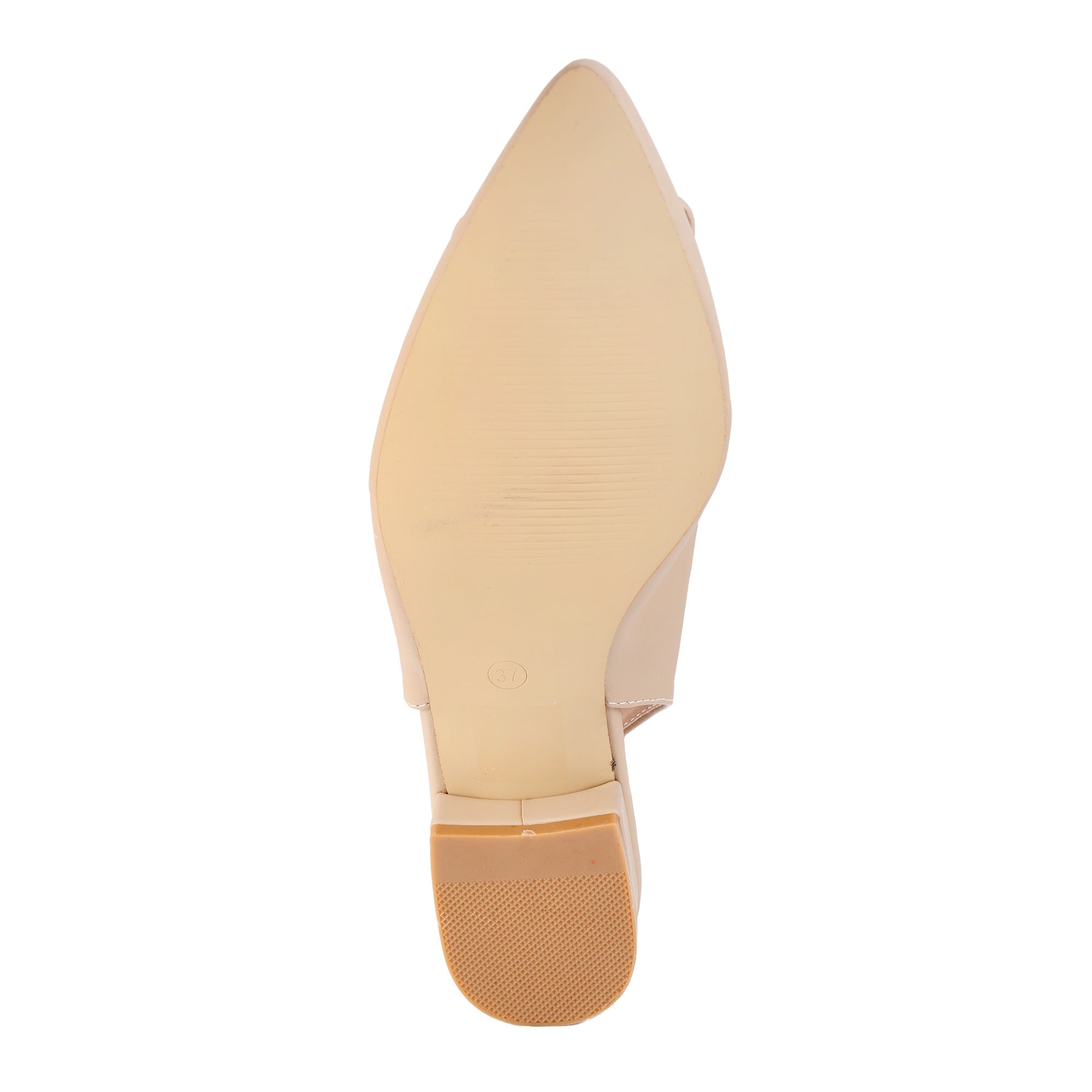 Decolletè bassi in simil pelle con fiocco ed elastico su cinturino  Beige