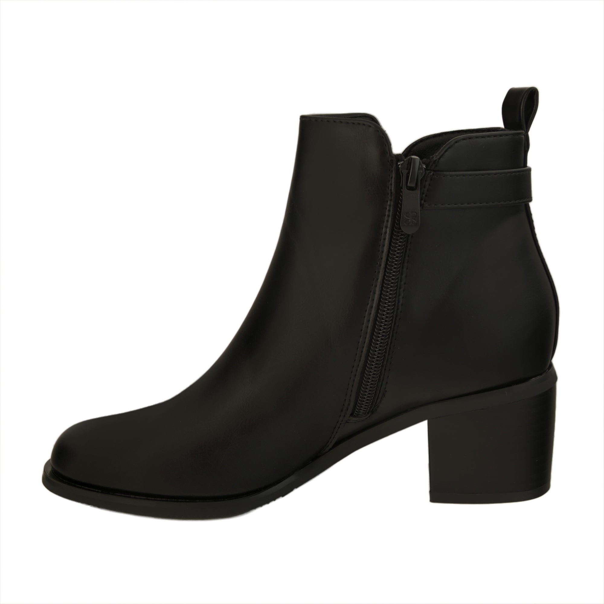 Stivaletti in pelle con tacco comodo Nero