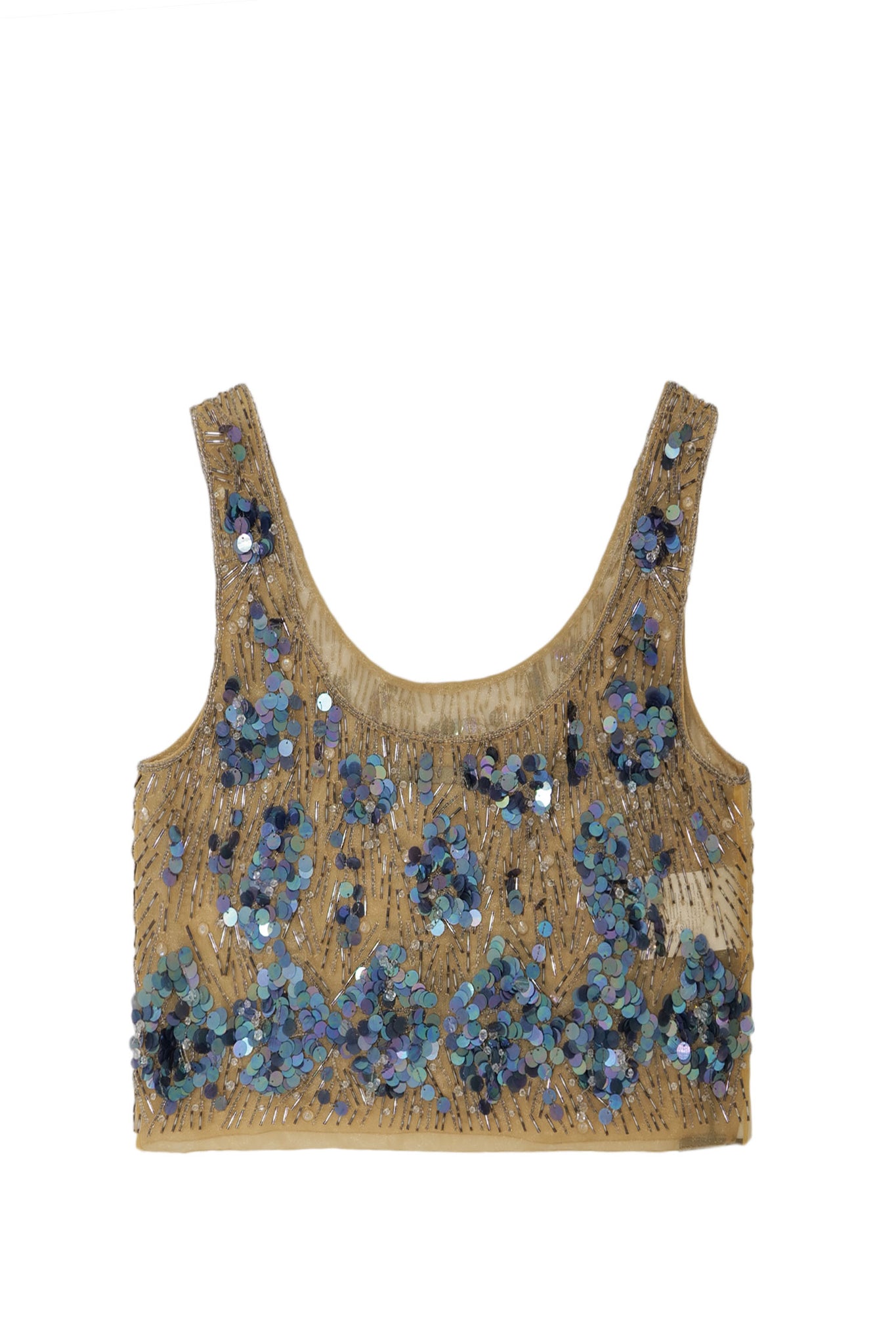 Top con crisalli - Fantasy print Beige