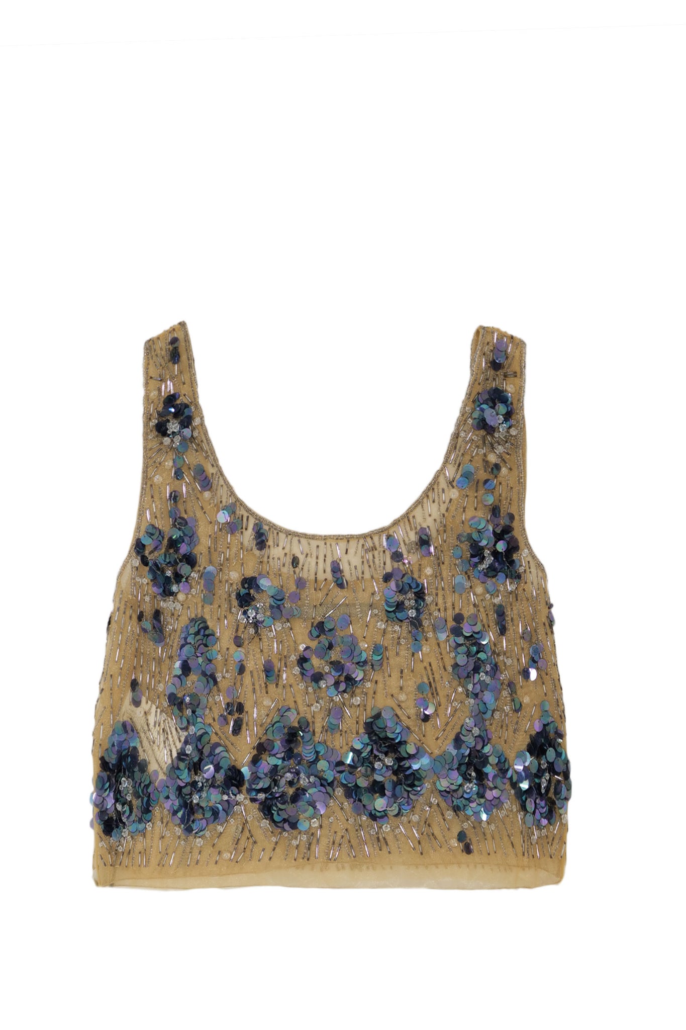 Top con crisalli - Fantasy print Beige