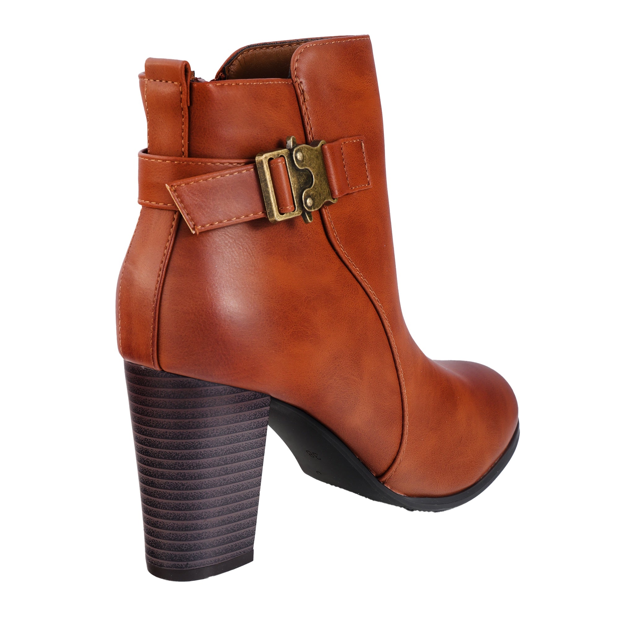 Tronchetti in simil pelle con fibbia laterale Cammello