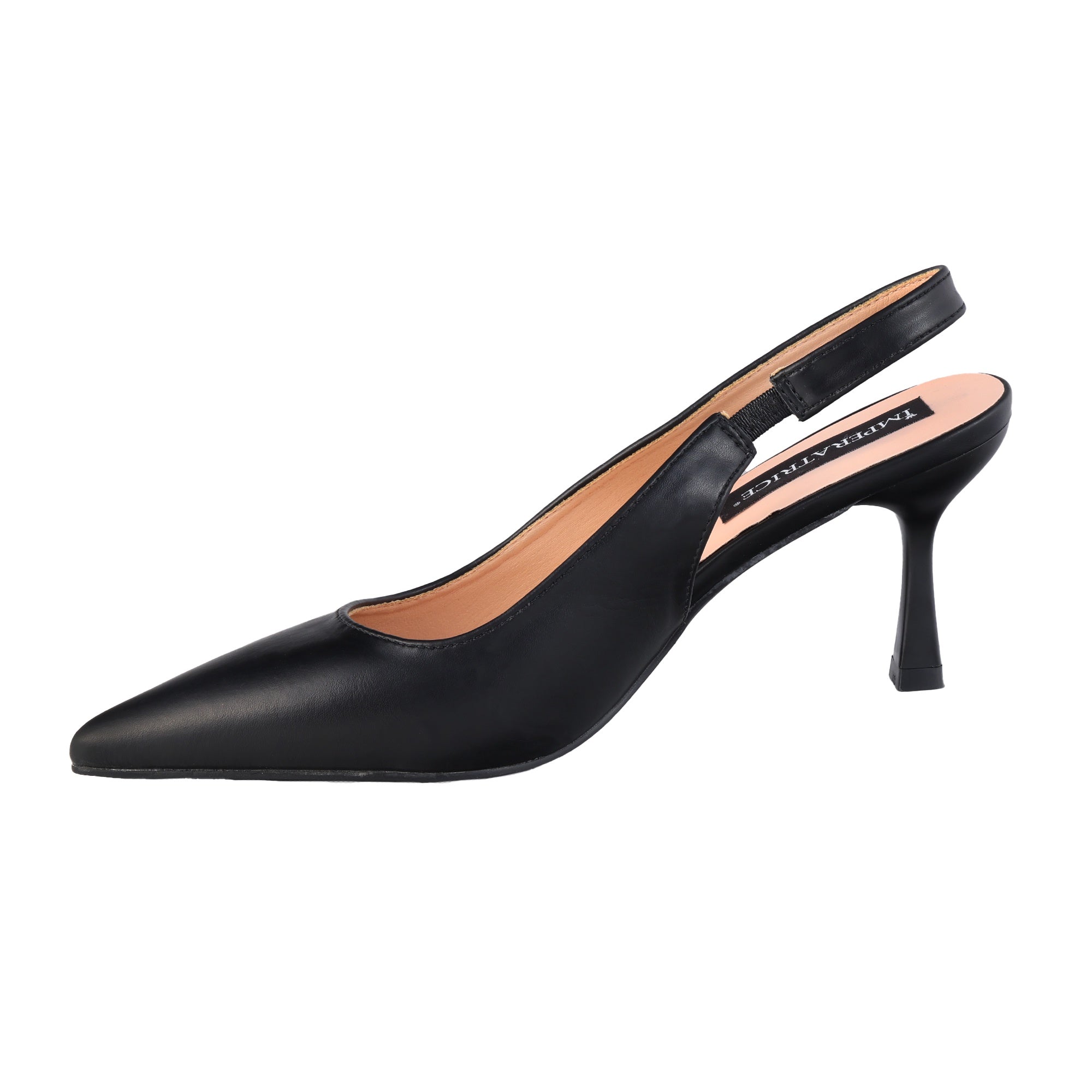 Decolletè in simil pelle tacco 7 cm Nero