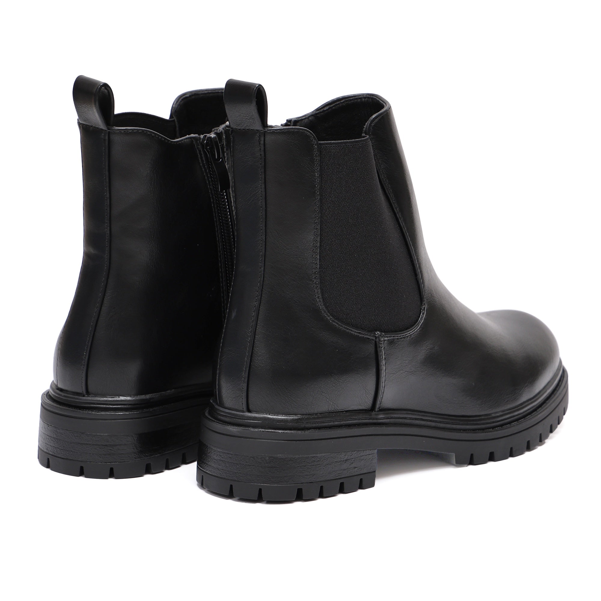 Stivaletto in simil pelle con fascia elastica Nero