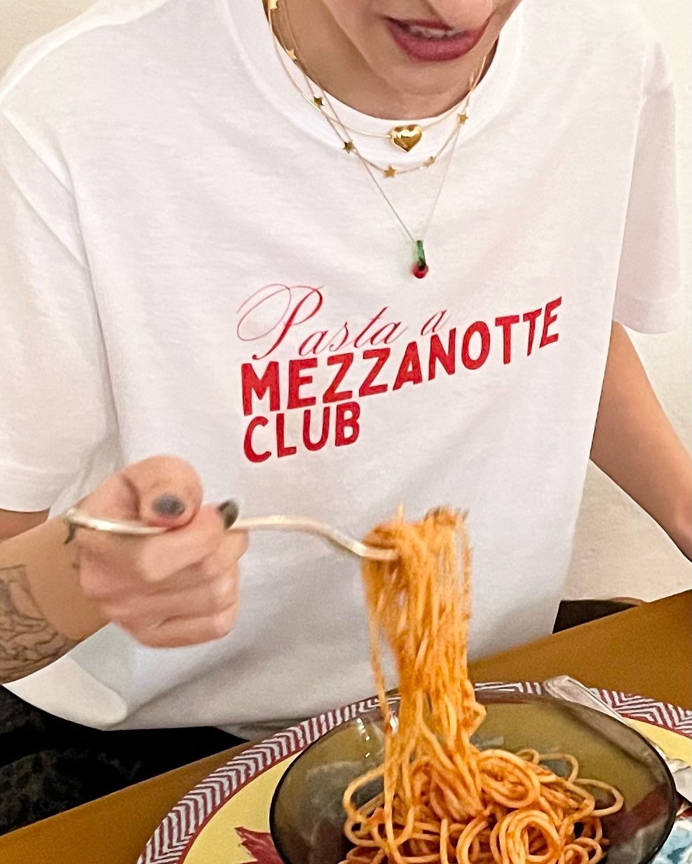 T-shirt Pasta a mezzanotte club