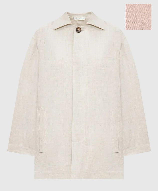 Giacca in misto lino ( Rosa )