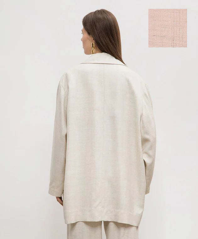 Giacca in misto lino ( Rosa )