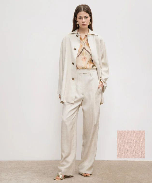 Giacca in misto lino ( Rosa )