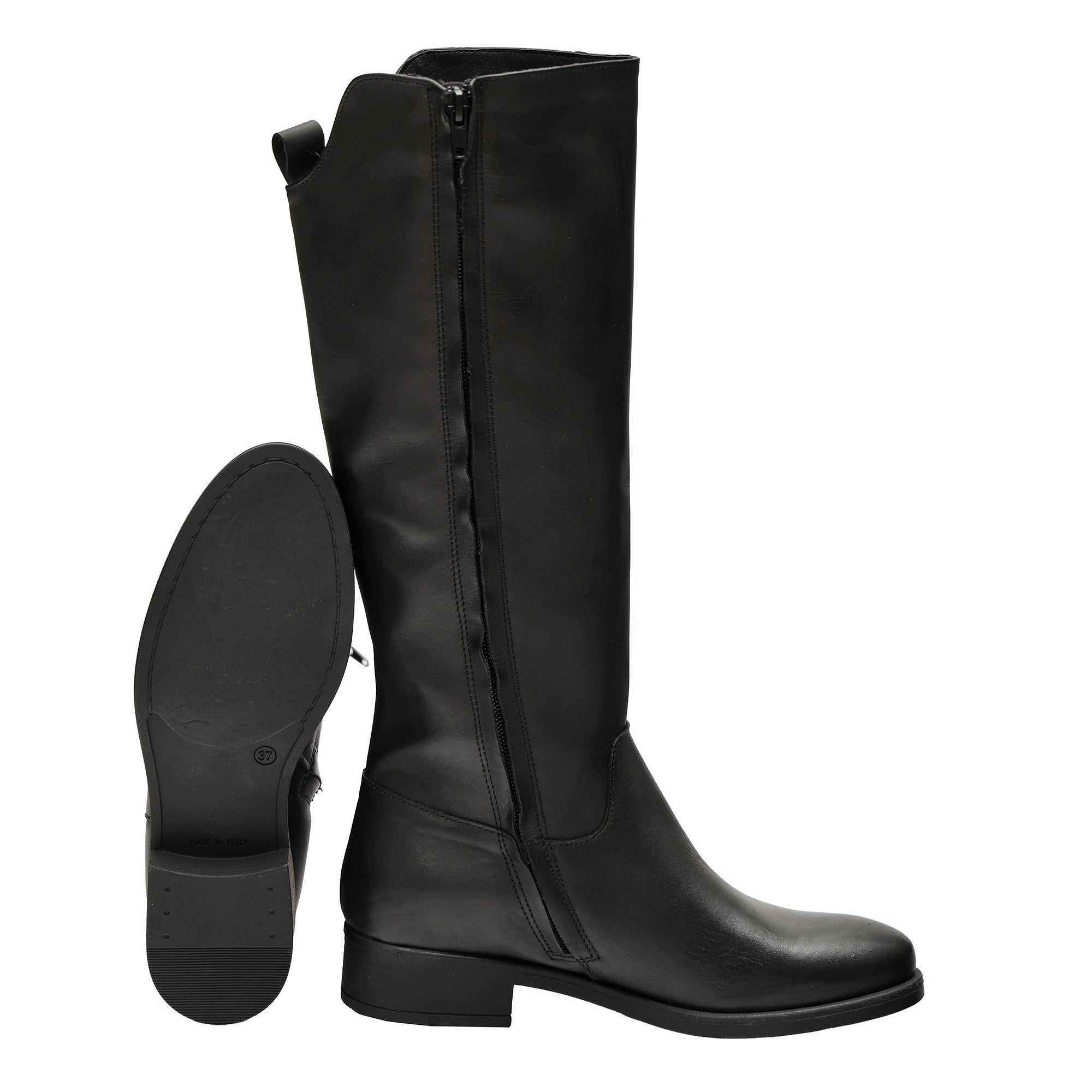 Stivale in vera pelle Nero