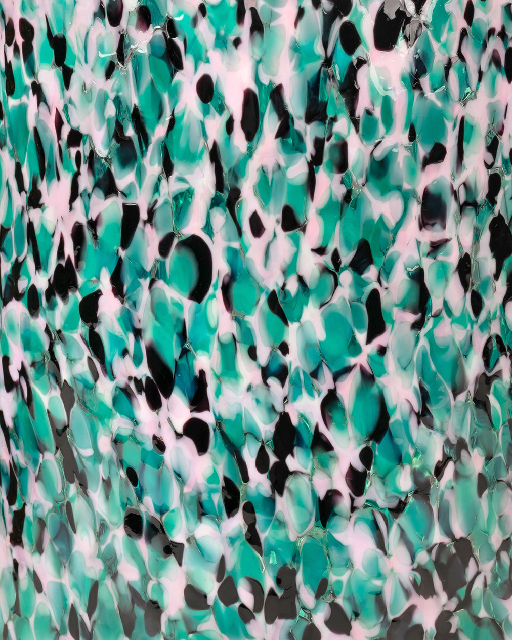 Vaso alto nero, rosa e verde