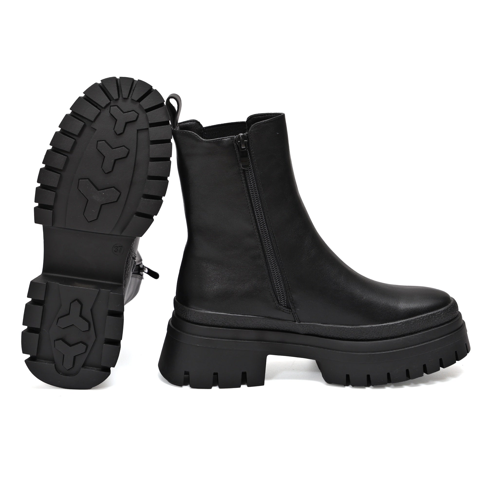 Stivaletto in simil pelle con fascia elastica Nero