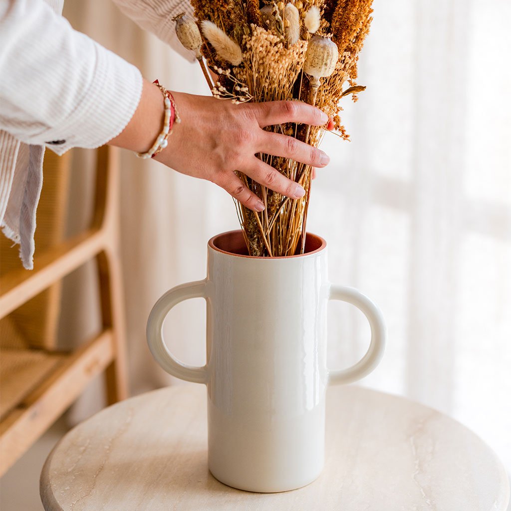 Vase en céramique Mediterranea - Blanc - Oustao