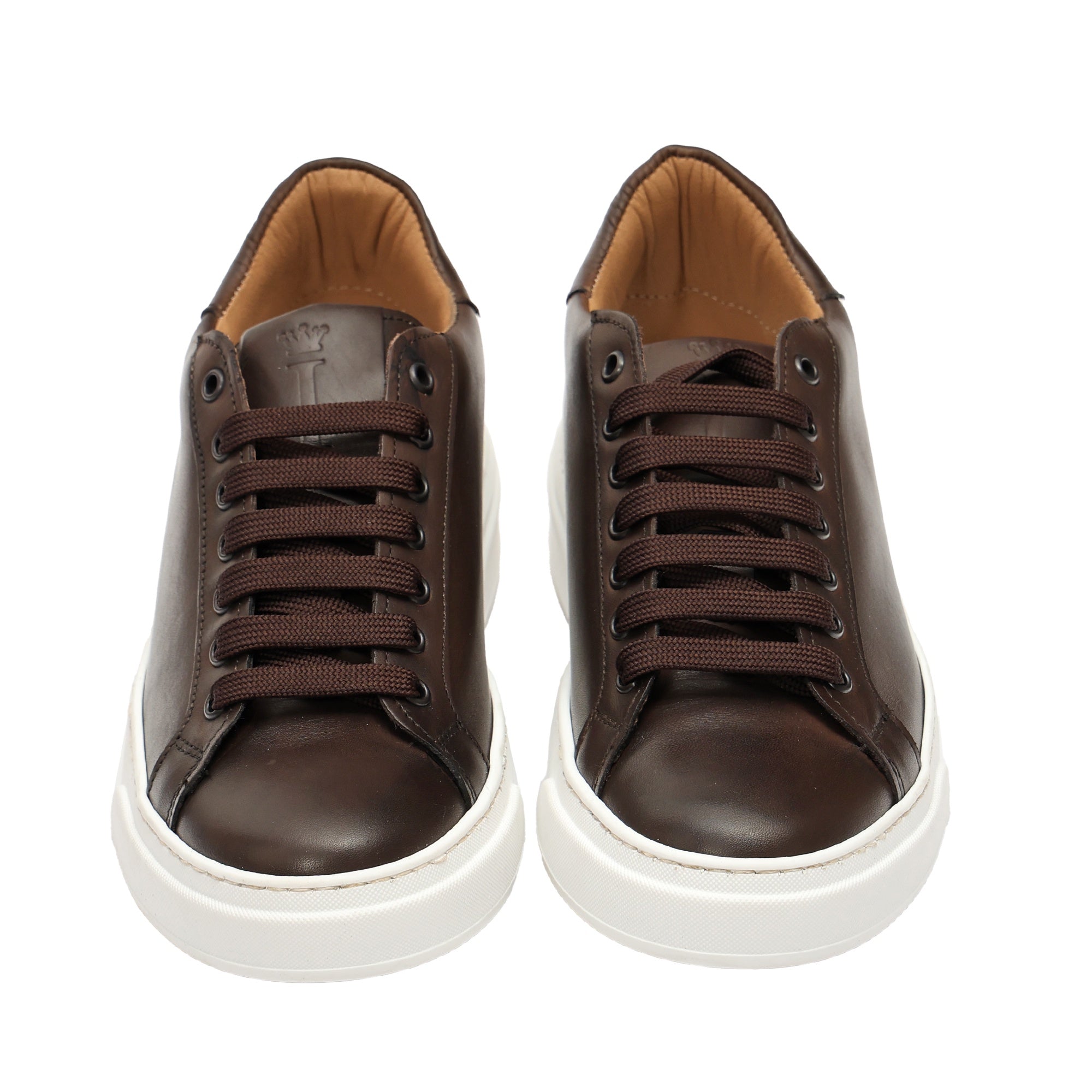 Sneakers stringate in vera pelle t.moro