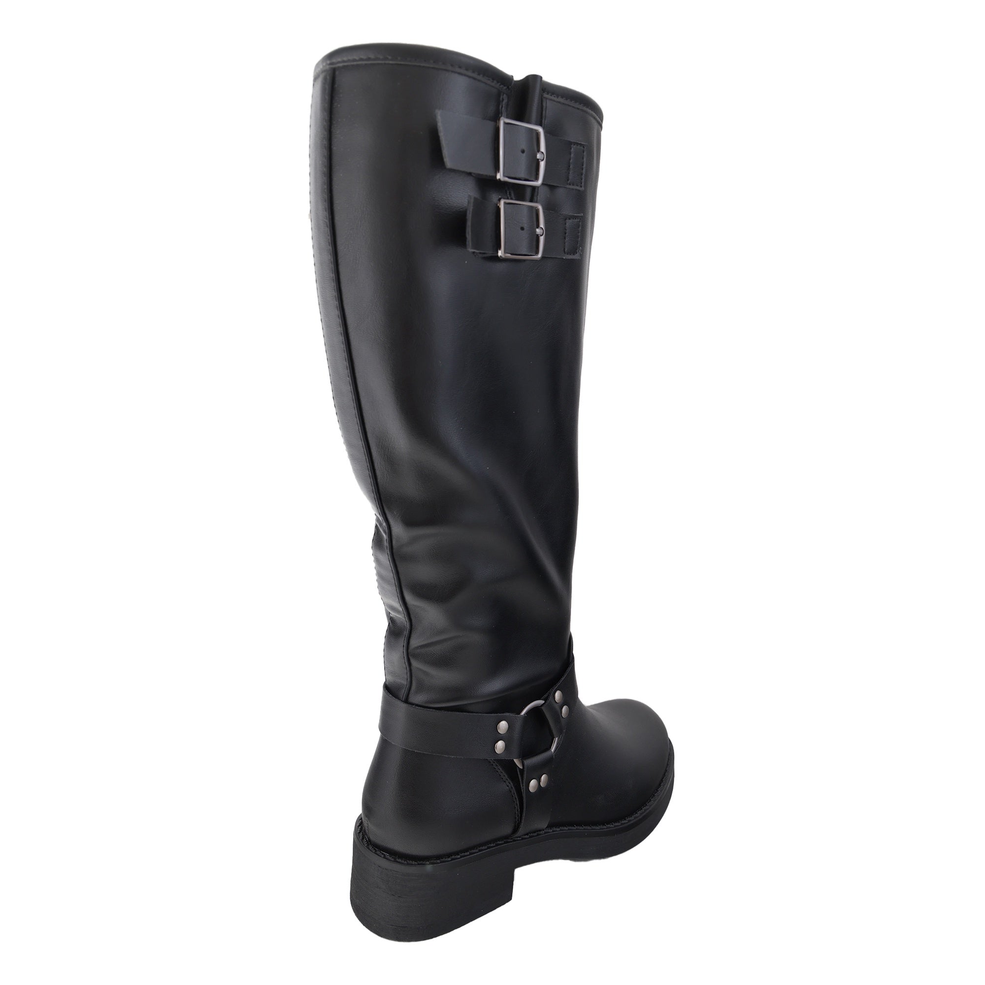 Stivali in simil pelle con fibbiette Nero