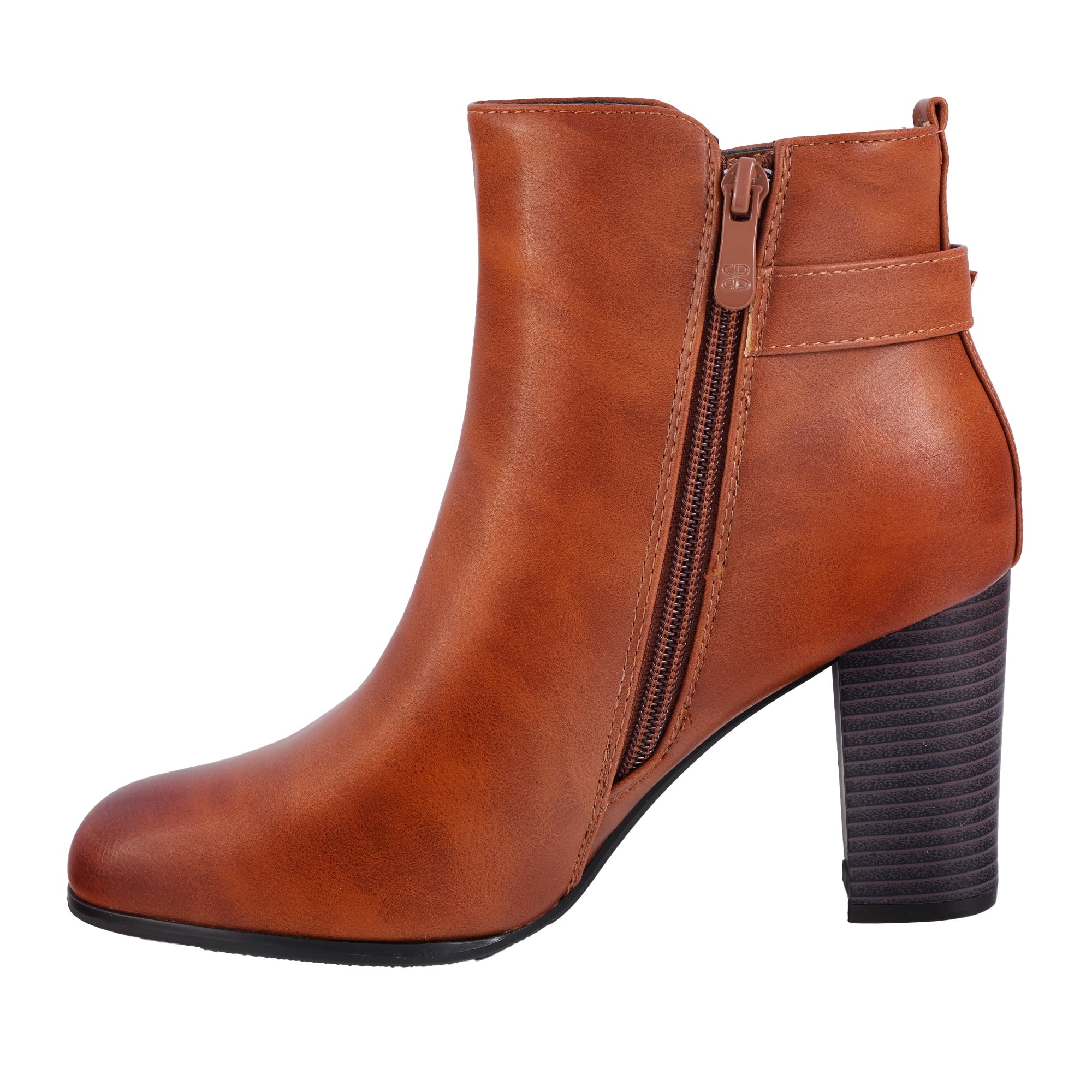 Tronchetti in simil pelle con fibbia laterale Cammello