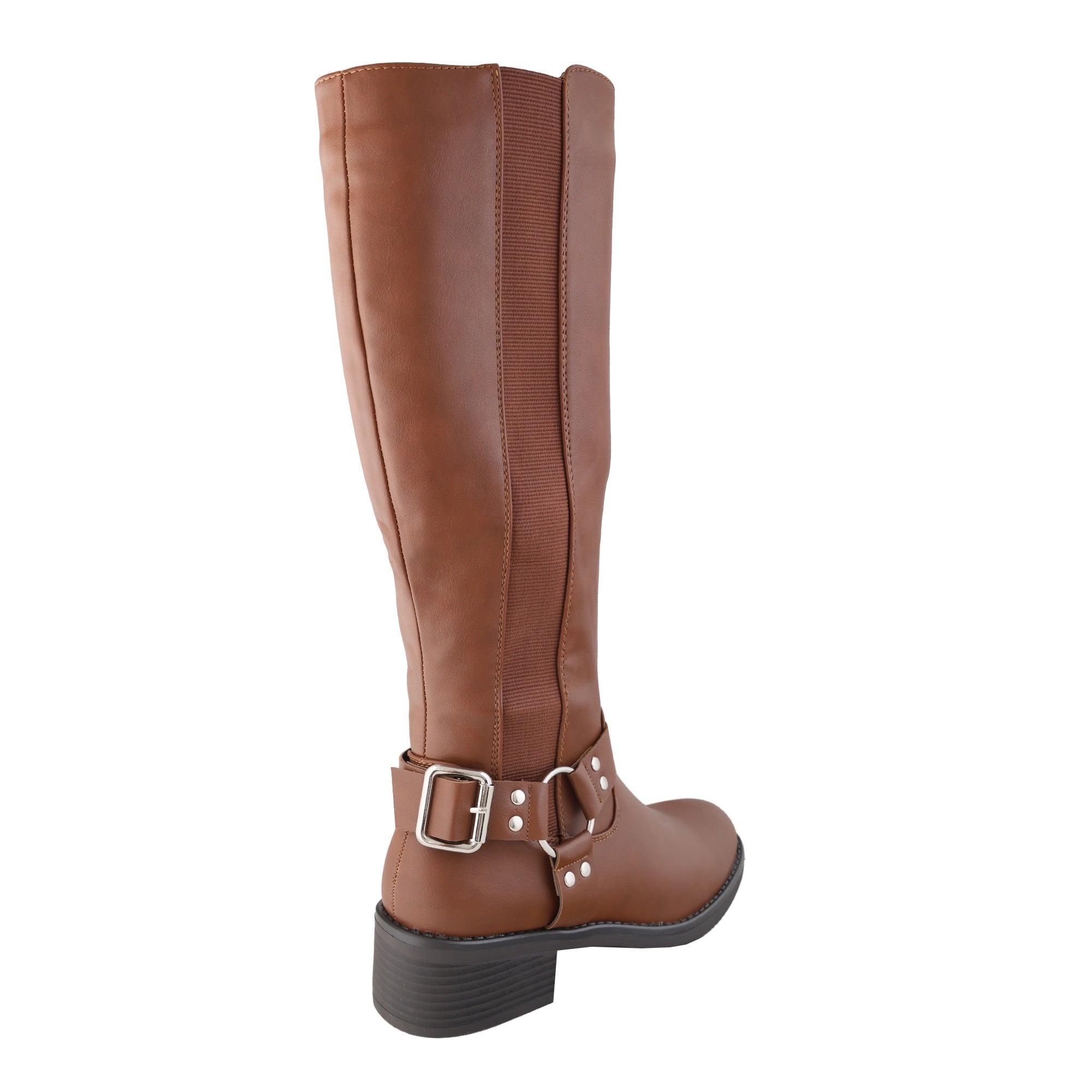 Stivali in simil pelle con banda elastica laterale Cammello