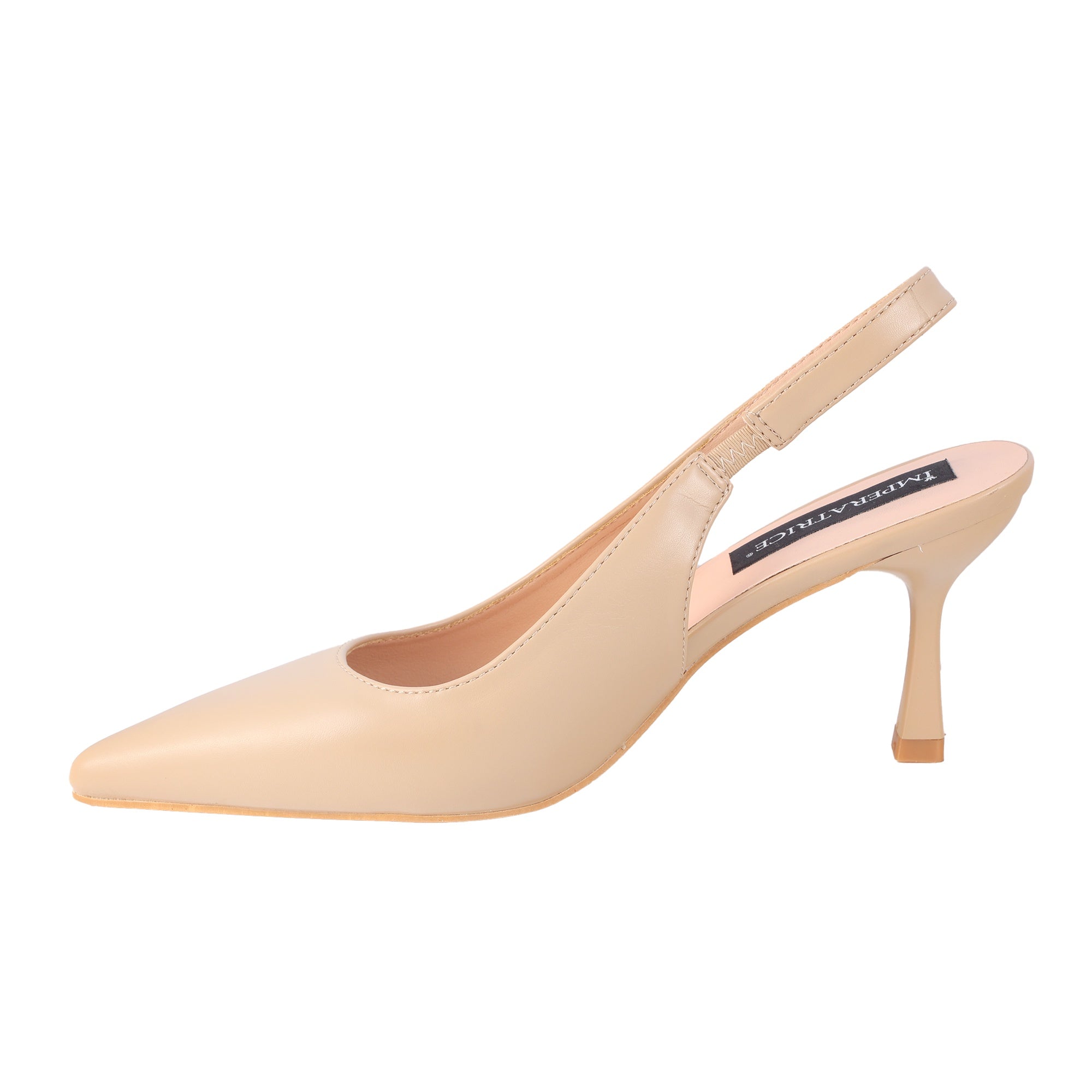Decolletè in simil pelle tacco 7 cm Kaki