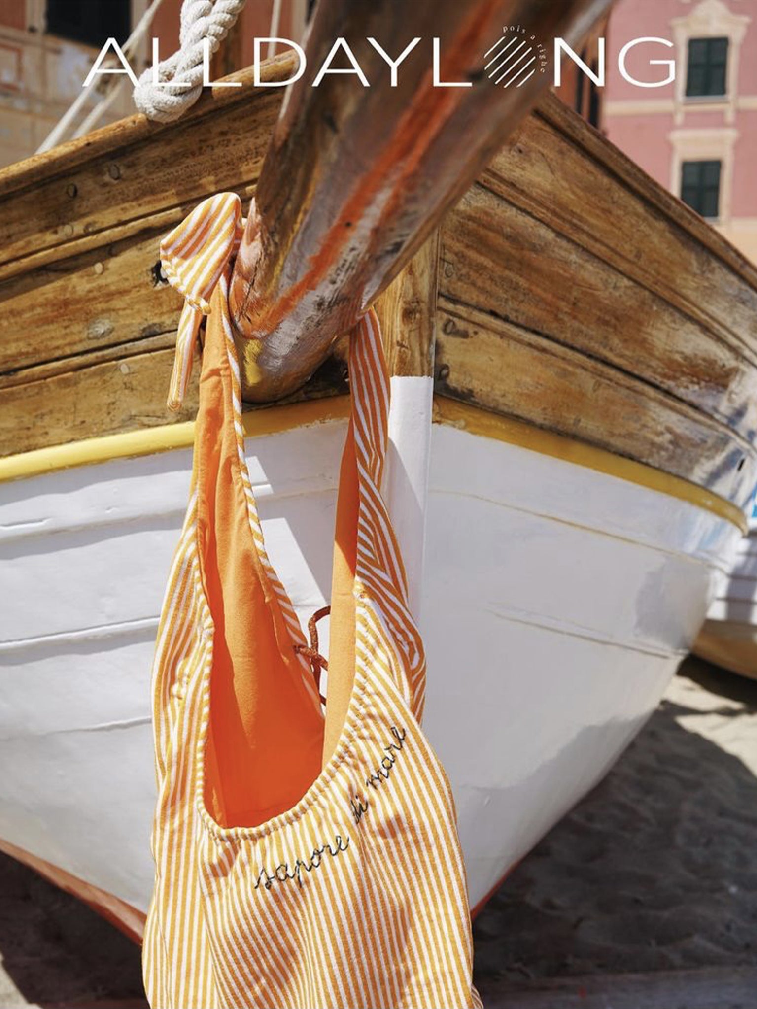 Stripes&Shine Maillot Orange Pois a righe