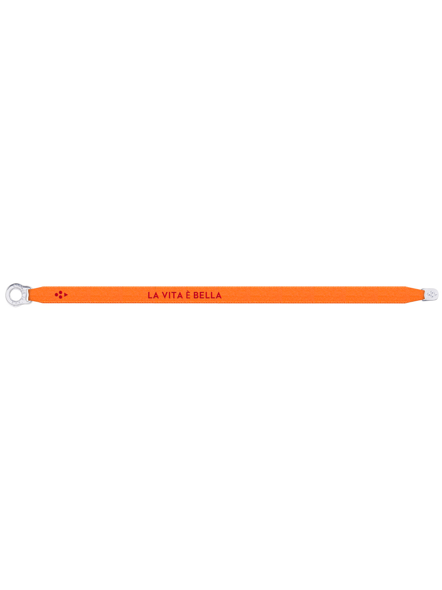 Satin Bracelet "LA VITA E' BELLA" Neon Light Orange