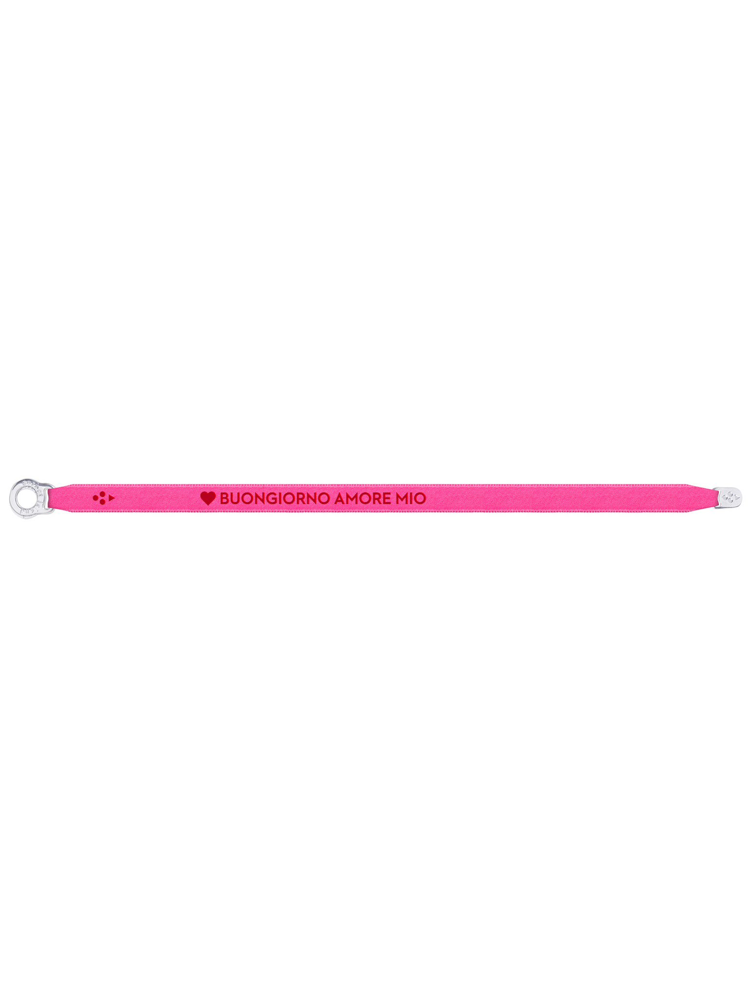 Satin Bracelet "BUONGIORNO AMORE MIO" Neon Pink