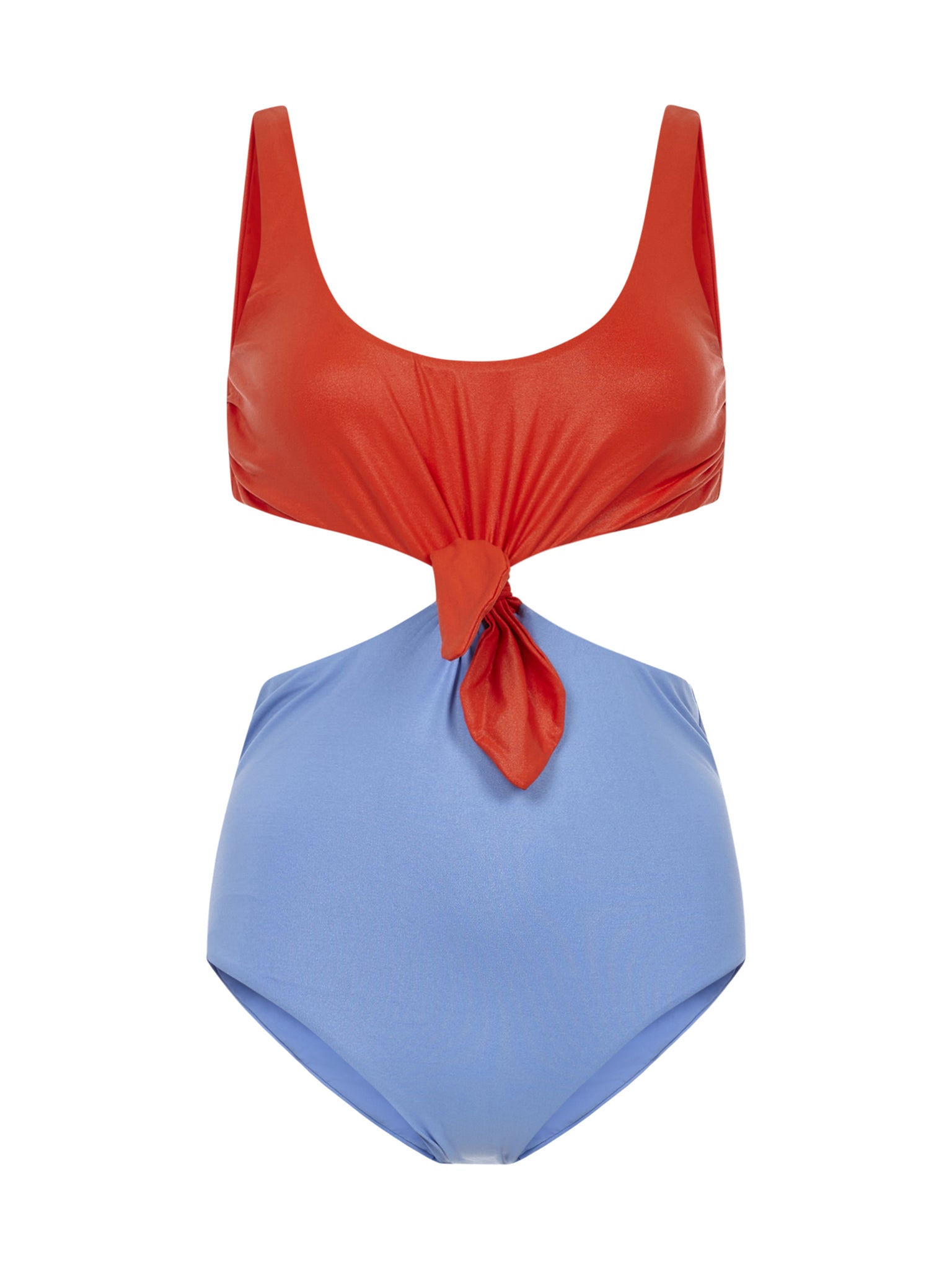 Knotting Bay Bicolor Maillot Coral and Blu