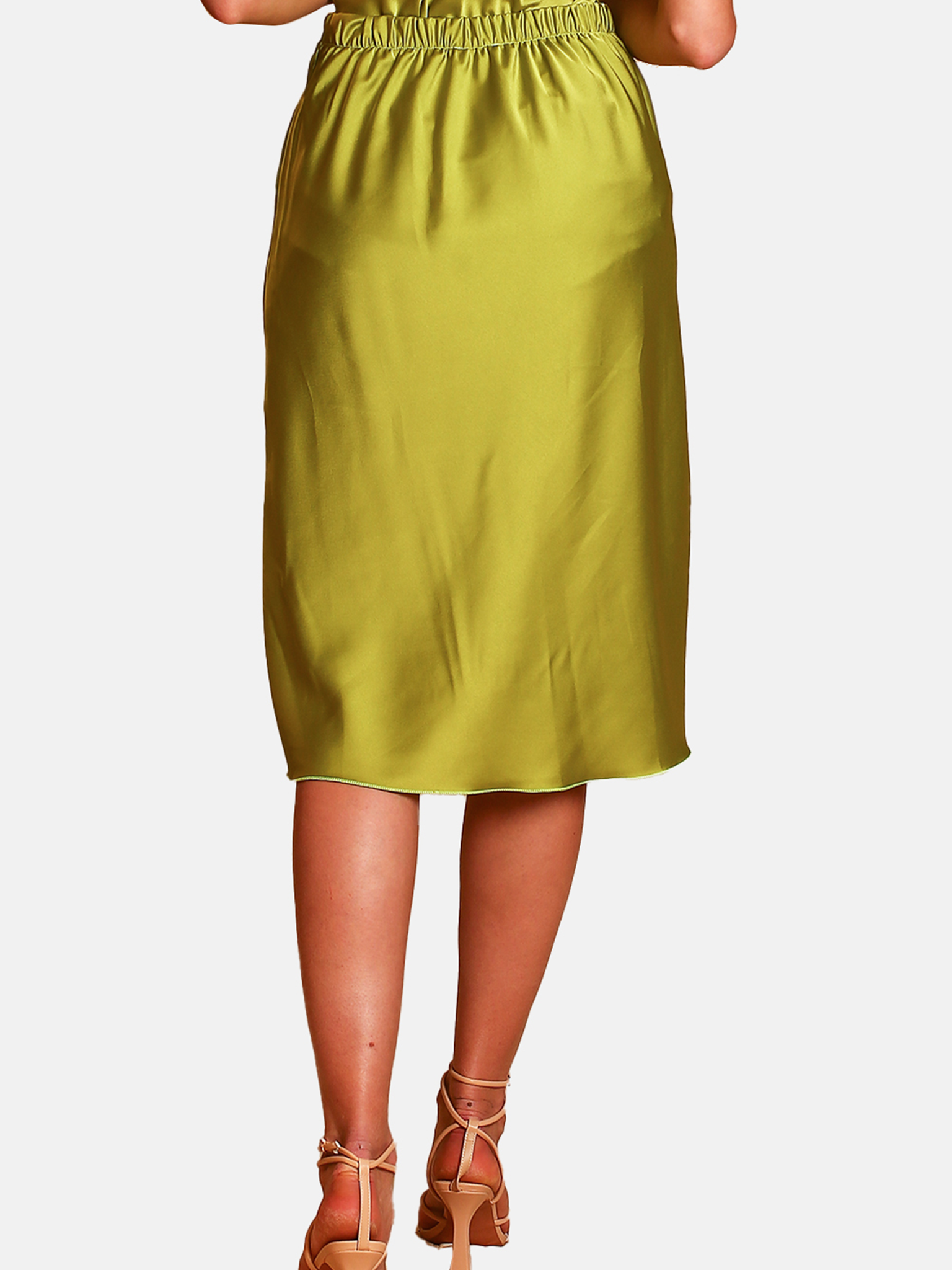 Elastic waist midi skirt Mint Green