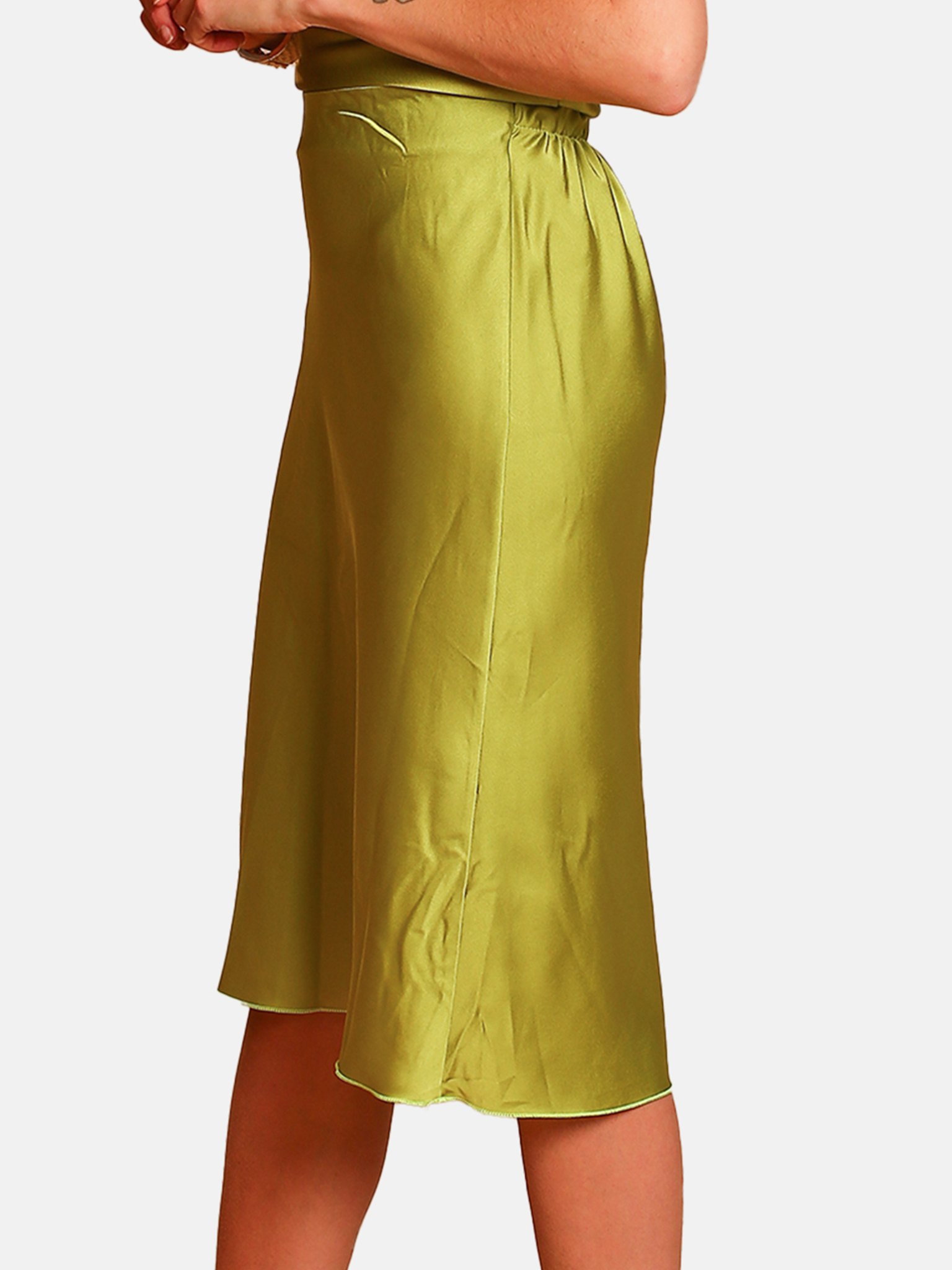 Elastic waist midi skirt Mint Green