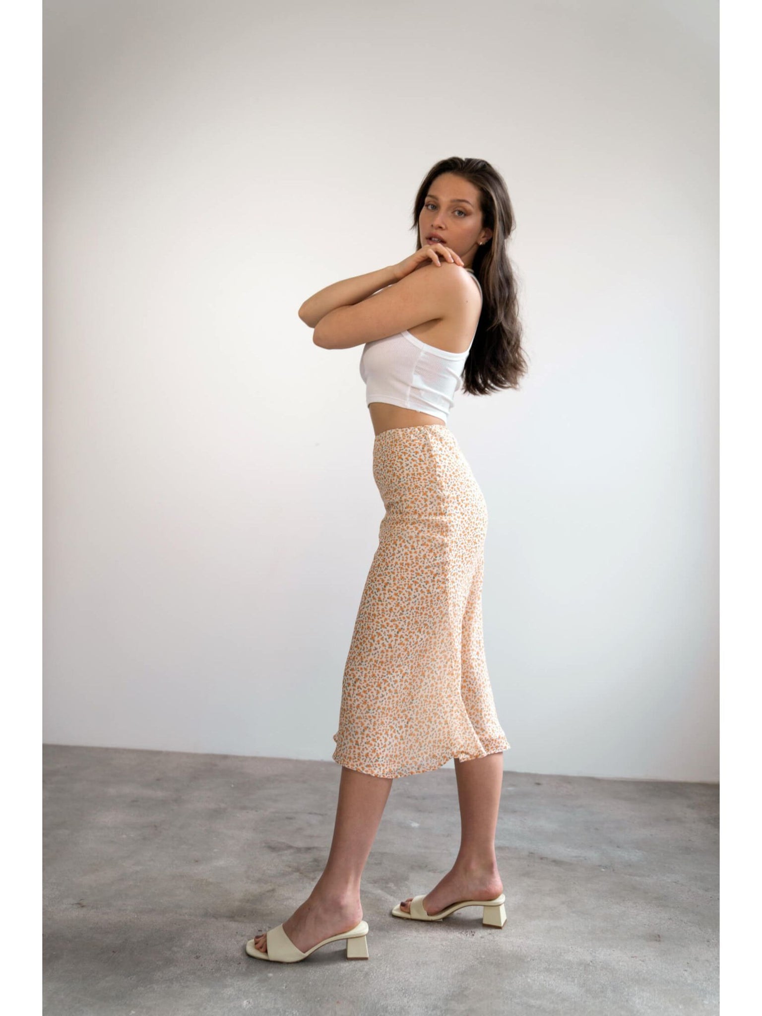 Floral print midi skirt - Carmen Says