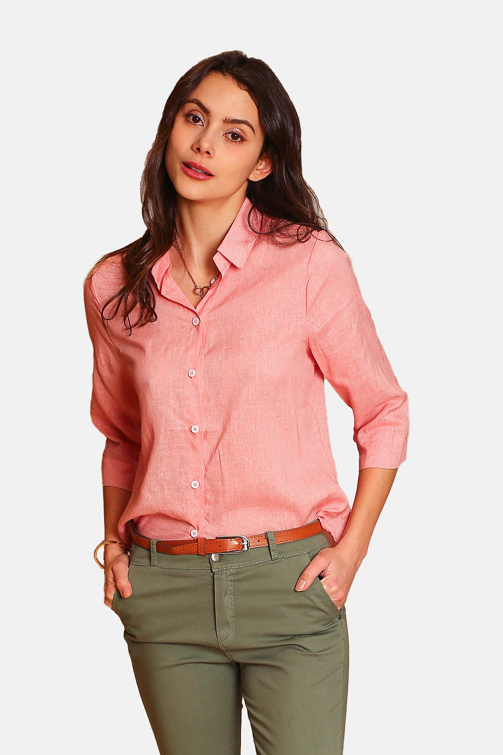 Camicia button down   100% Lino